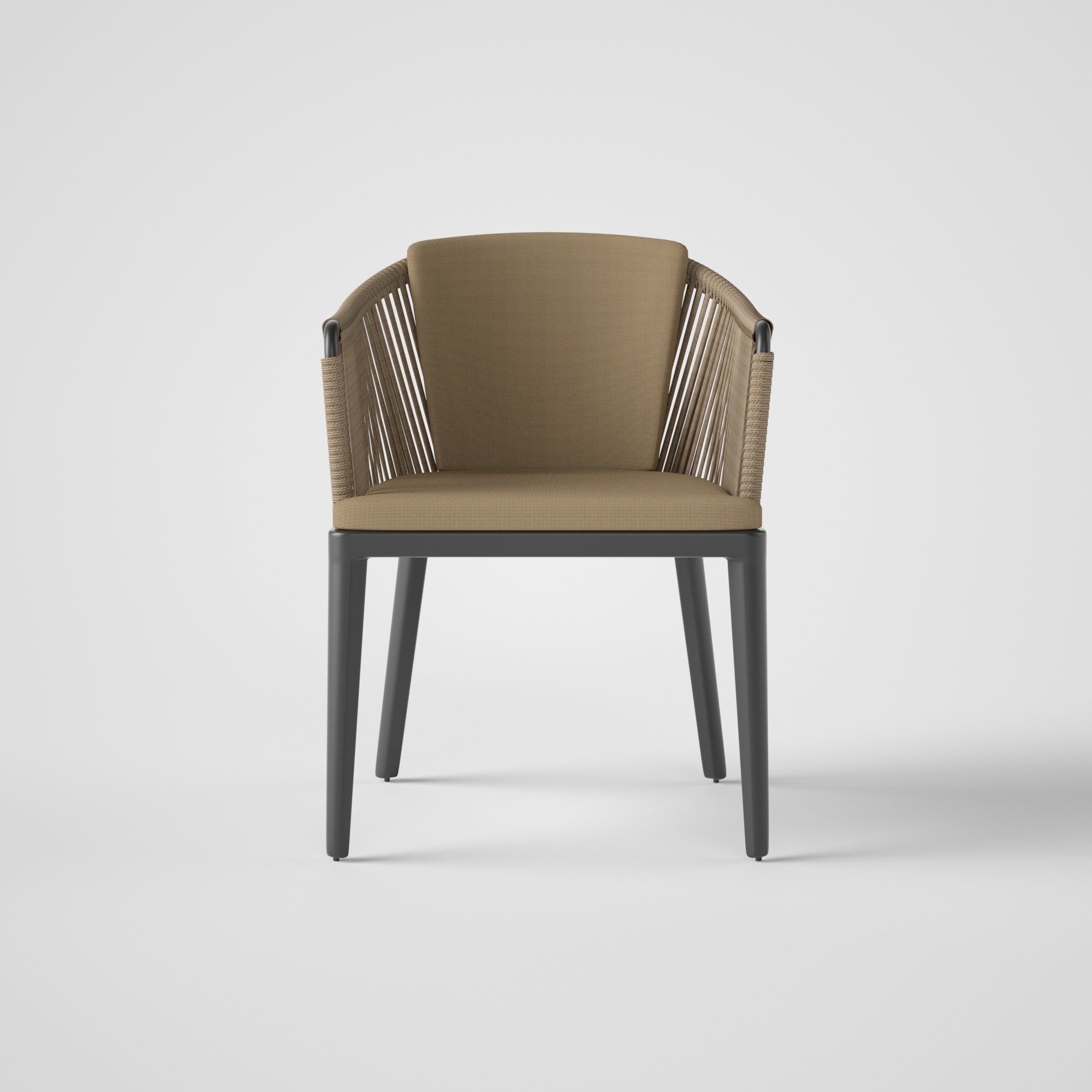 Dining armchair with straps